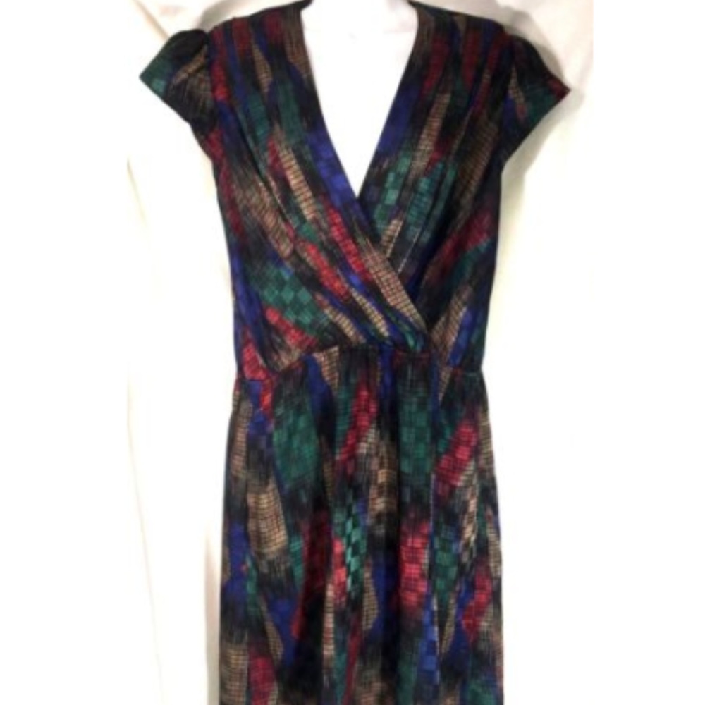 Pure Argenti Wrap Dress Cap Sleeve Vintage Size 10